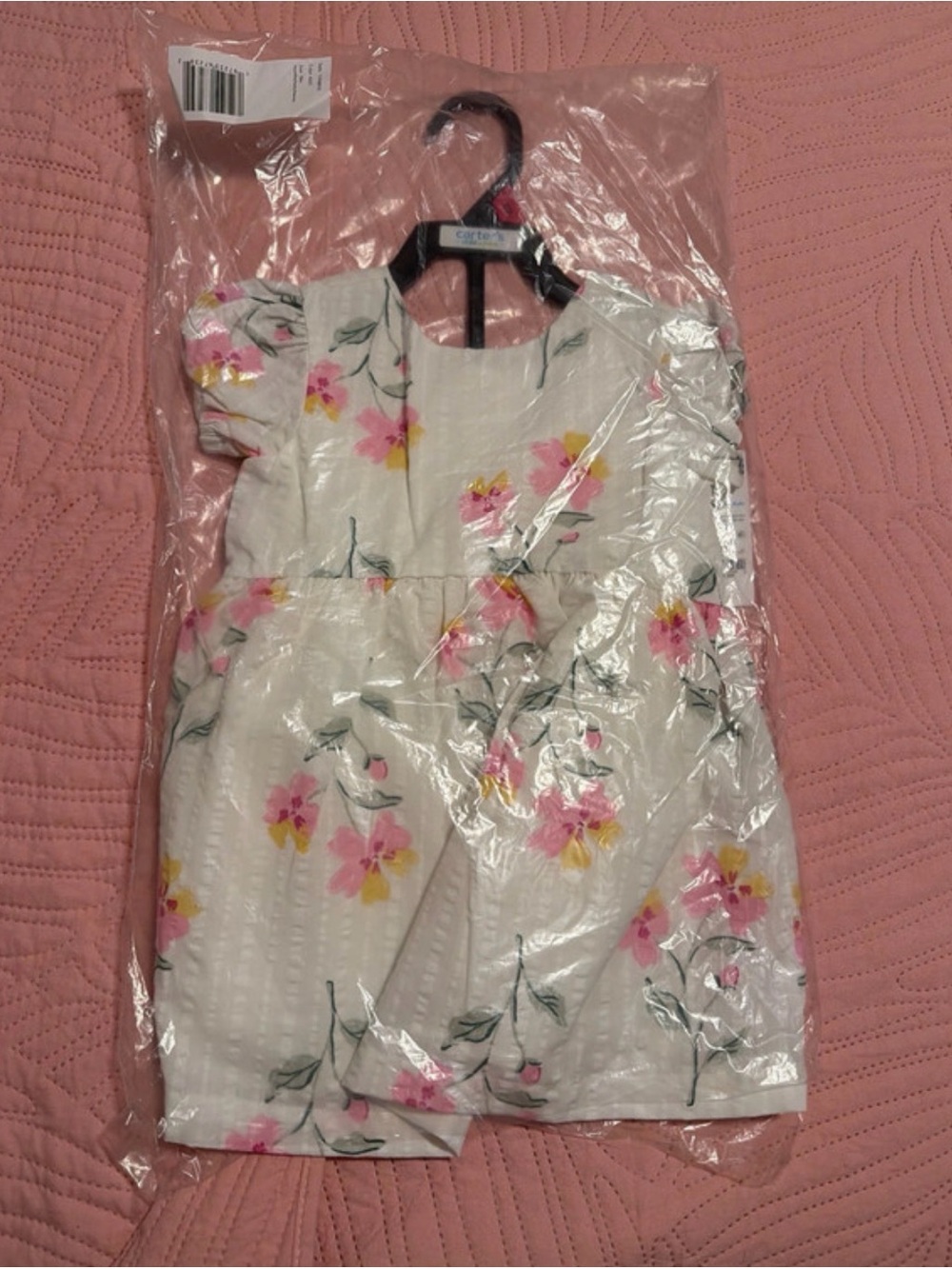 Carter's White Dress with Pink & Yellow Floral Print